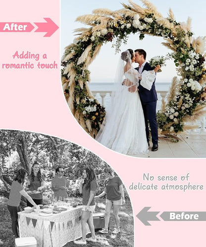 Queension Metal Arch Backdrop Stand 8Ft Wide 7Ft High, Wedding Arch Frame for Wedding Decorations, Balloon Arch Stand with Base for Ceremony, Outdoor Garden Arch Trellis for Climbing Plants, Black
