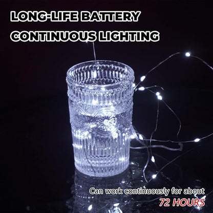 HXWEIYE 6 Pack White Fairy Lights Battery Operated with Remote & Timer, 7ft 20LED Mini String Lights Mason Jar Lights, Waterproof Firefly Starry Lights for DIY Wedding Bedroom Patio Christmas