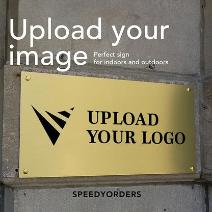 Custom Metal Signs, Personalized Aluminum, Customized Safety, Business Signs, Waterproof Outdoor, White Aluminum (Logo, 14x10 In)
