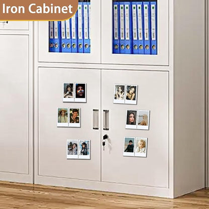 6Pack Magnetic Refrigerator Picture Frames fit 2PCS Mini 2x3 Pictures Collage, Acrylic Photo Frame Compatible with Fujifilm Instax Polaroid Mini for Home Office Fridge/Locker (Clear, 2x3*2 Picture)