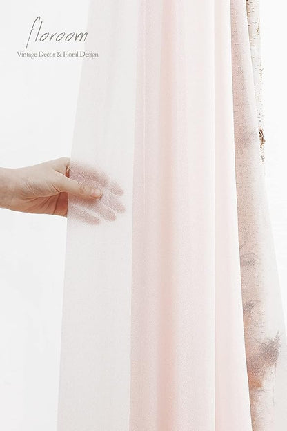Floroom Wedding Arch Draping Fabric 2 Panels 20Ft Blush Chiffon Fabric Drapes Arbor Drapery Wedding Ceremony Reception Swag Decorations