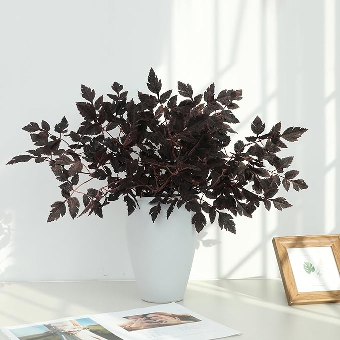 Fall Decor，Fall Stems,Artificial Cimicifuga Stems,3-Pack 32 Inch,Purple Fall Foliage Spray for Tall Vase,Farmhouse Thanksgiving Mantel Centerpiece Halloween Fall Decorations for Home Arrangements