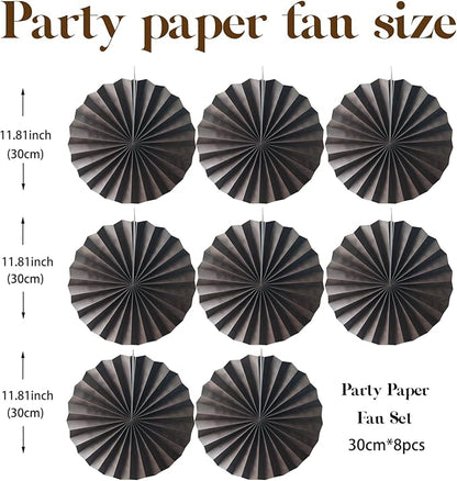 Coffee Party Decorations,Coffee Birthday Decorations,Party Events Accessories,Coffee Themed Party Decorations,Coffee Party,Friends Themed Party12in Hanging Paper Fans 30 Color DIY Set(Coffee))