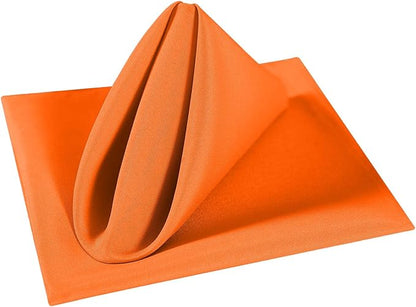 Cupuamon Cloth Napkins 20x20 inch Washable Polyester Dinner Napkins Soft Table Napkins for Wedding Party Dining Banquet(Orange,25PCS)