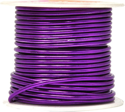 Mandala Crafts 12 Gauge Anodized Aluminum Craft Wire for Jewelry Making - 276 FT Colored Flexible Silver Black Gold Purple Red Kelly Green Wire - Bendable for Bonsai Armature Crafting Sculpting