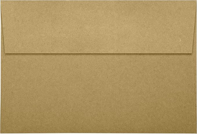 LUXPaper A10 Invitation Envelopes | Peel & Press | 6" x 9 1/2" | Grocery Bag Brown | 70lb. Text | 50 Qty