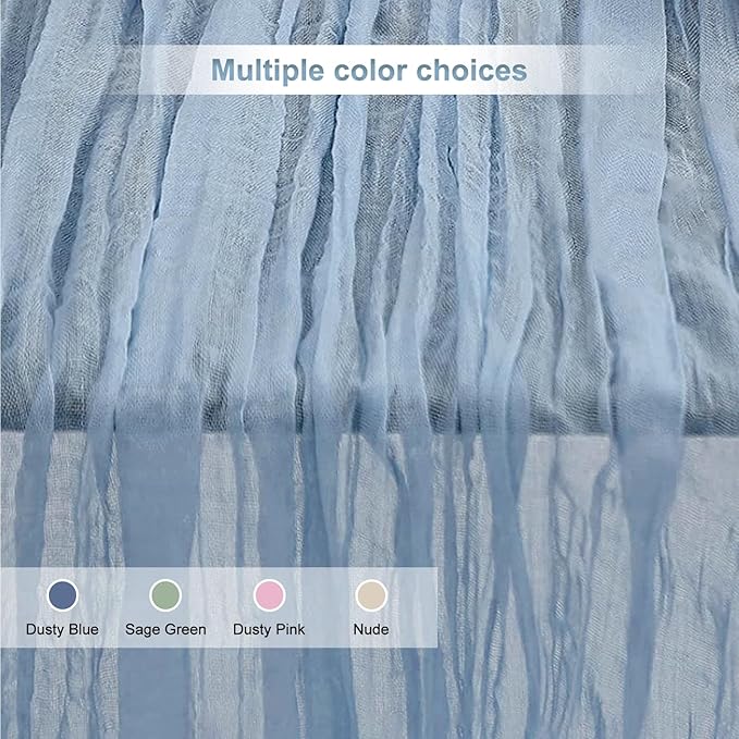 10 Pack Dusty Blue Cheesecloth Table Runner 35x120 Inch 10Ft Rustic Gauze Cheese Cloth Table Runner Sheer Cheesecloth Table Runners for Wedding Party Bridal Shower Decoration