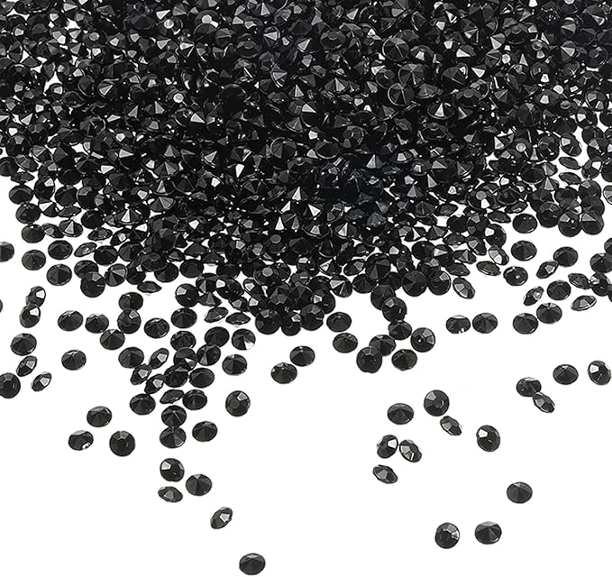 PATIKIL 10000 Pcs Wedding Table Scatter Confetti Crystals 4.5mm Acrylic Diamonds Vase Fillers Gems for Table Centerpiece Decorations Party Vase Beads, Black