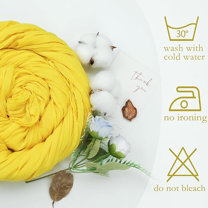 6 Pack Lemon Yellow Fall Table Runner 10ft Boho Gauze Fabric Cheesecloth Thanksgiving Table Runner 35 x 120 Inch Rustic Sheer Runner for Wedding Decor Baby Shower Party Table Centerpiece Decorations
