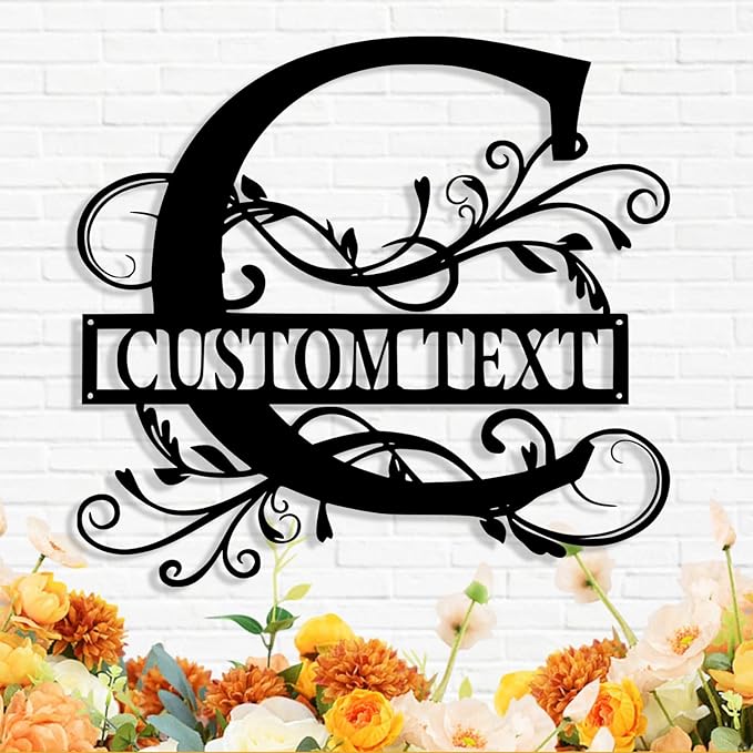 Custom Metal Name Sign, Personalized Family Last Name Signs for Home, Split Letter Monogram Wall Art Decor, Customized Metal Signs for Outdoor, Personalized Wedding Housewarming Gift