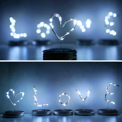 Solar Mason Jar Lights, 12 Pack 30 LED Waterproof Lid Light with Hangers (No Jar), Fairy Firefly Outdoor String Lights for Regular Mason Jar, Patio, Yard, Garden, Wedding Decoration (Cold White)