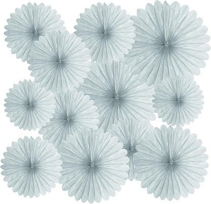 20 Pcs Gary Hanging Paper Fan, Hanging Honeycomb Round Paper Fans for Weddings, Birthdays, Christmas, Baby Showers, Classroom, Events Ceiling Party Supplies Decorations