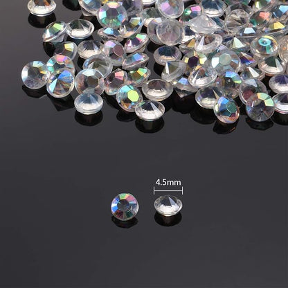 10000 Clear Wedding Table Scatter Crystals Acrylic Diamonds Rhinestones for Table Centerpiece Decorations Bridal Shower Decorations Vase Beads(4.5 mm,Crystal AB)