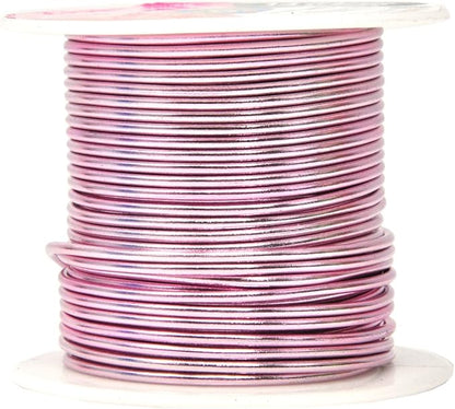 Mandala Crafts 14 Gauge Anodized Aluminum Craft Wire for Jewelry Making – 330 FT Colored Flexible Silver Copper True Blue Pink Ice Blue Green Wire - Bendable for Bonsai Armature Crafting Sculpting
