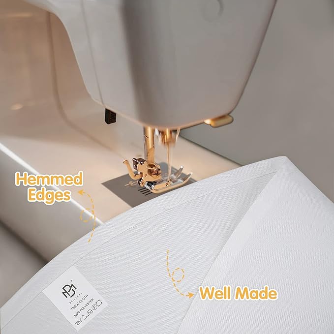 BRILLMAX 4 Pack White Round Tablecloths 120 Inch - Circle Bulk Linen Polyester Fabric Washable Table Cloth Cover for Wedding Reception Banquet Birthday Party Buffet Restaurant