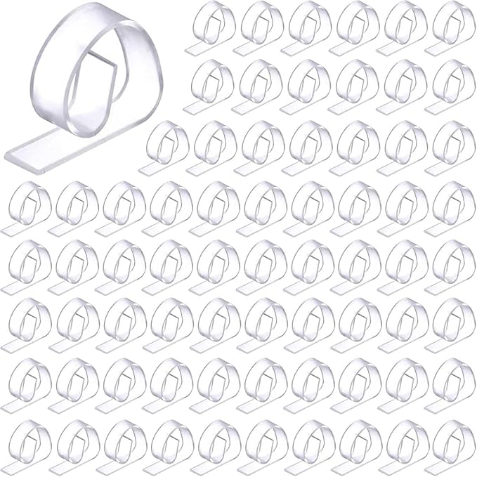 Eccliy 300pcs Transparent Clear Tablecloth Clips Plastic Table Cloth Clips Windproof Table Cover Holder Clamps Tablecloth Cloth Holder for Christmas Wedding Party Indoor Outdoor Camping Picnic (Curve)