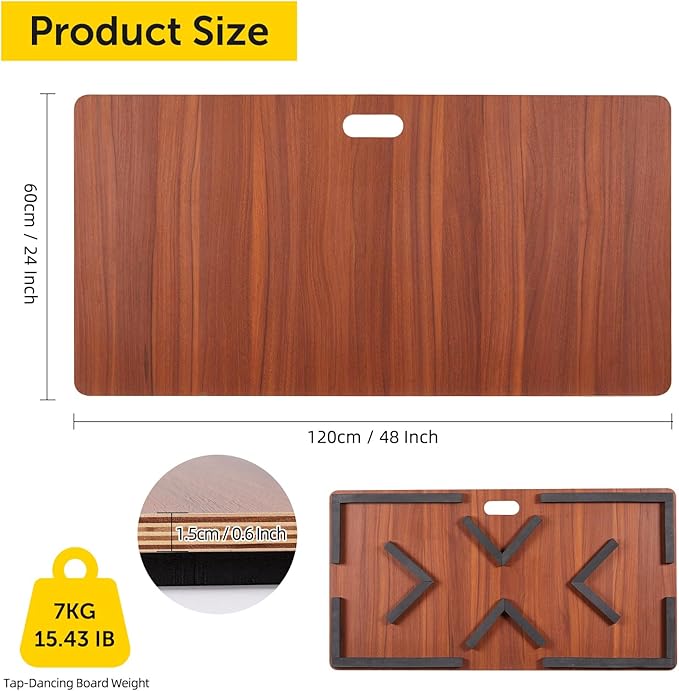 Tap Dance Floor-Portable Dance Floor for Any Surface-Professional Tap Board for Tap Dancing,Ideal for Dancers Home & Outdoor,Portable Stage Platform,Cushioned Base Dance Practice Floor