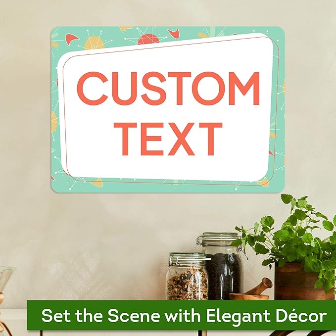 Custom Sign, Custom Street Sign, 11 Font Colors, 13 Font Styles, 4 Hole Options, 22 Sizes, 10x14 Inches, Rust Free DiBound, Fade Resistant, Made in USA by My Sign Center (Mid-Century Modern 2)