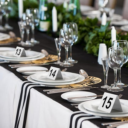 Tuanse Table Numbers 1-25 Acrylic Double Side Numbered Table Tents Plastic Restaurant Wedding Numbers Cards Signs for Party Banquets Wedding Reception(White, Black)