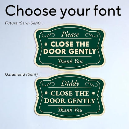 Custom Decorative Outdoor Metal Sign - Personalized Aluminum Driveway Sign, Waterproof, Made in USA - Design 3 Forest Green 12x8 In