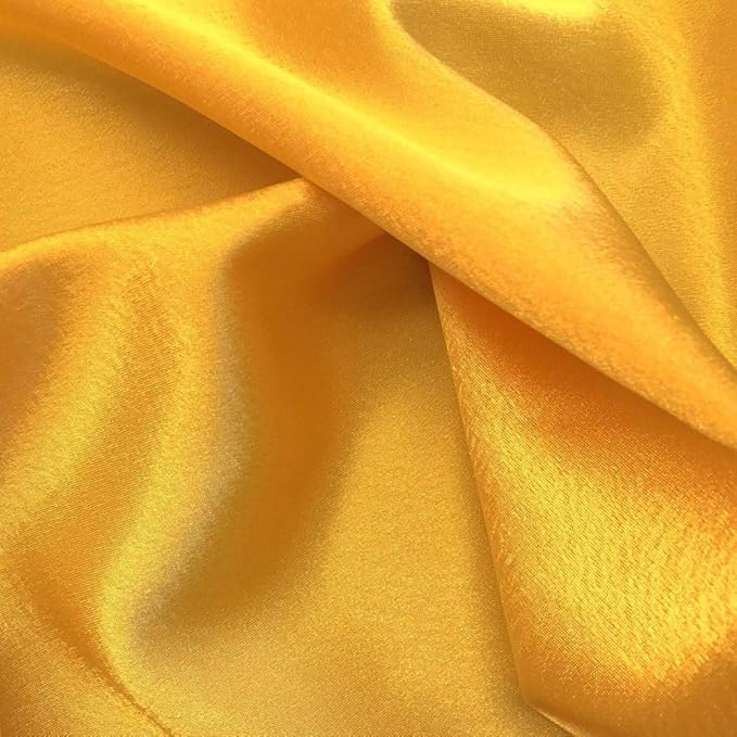 MDS Pack of 300 PCS Satin Chair Sashes Charmeuse Sateen Dining Chair Bows Ribbon Ties Back Sash for Wedding Party Birthday Home Hotel Restaurant Banquet Decoration (7 x 108 Inch, Yellow Gold)