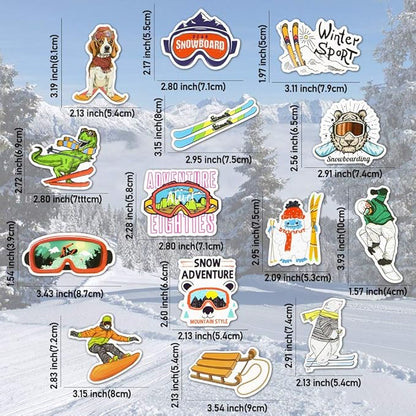 QTL Ski Stickers for Kids Skiing Stickers for Snowboard Helmet Adults Teens Waterproof Vinyl Pack 50Pcs