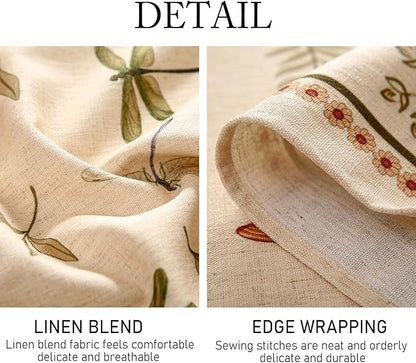 ISAENNE Designer Floral Linen Small Round Tablecloth,French Off White Elegant Table Cloth,Washable Home Decor Tablecloths for Dining Thanksgiving Kitchen Christmas Party,Diameter 55"-Grace B