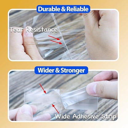 PigPotParty 3''x 5" Clear Plastic Cellophane Gift Wrap Bags, 100 Pcs Small Self Sealing Cookie Bags for Gift, Party favor, Candy, Treat, Goodies, Snack, Self Adhesive Resealable