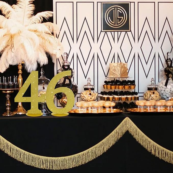 TONIFUL 11.8 Inch Gold Glitter Numbers Table Centerpieces 0-9 Birthday Party Decorations,Shining Gold Digital 4 for Birthday Party,Wedding,Bridal Shower,Engagement,Photo Shoot,Anniversary