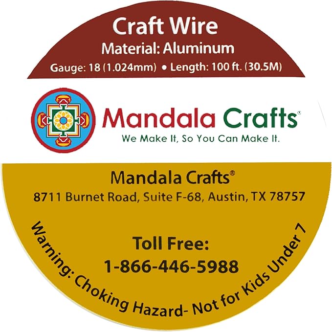 Mandala Crafts 18 Gauge Anodized Aluminum Craft Wire for Jewelry Making - 100 FT Colored Flexible Gray Wire - Bendable for Bonsai Armature Crafting Sculpting