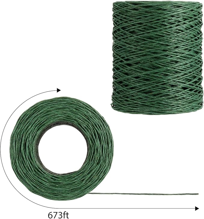 Syhood Floral Vine Bind Wire Rustic Wrapping Wire for Flower Bouquets(Deep Green)