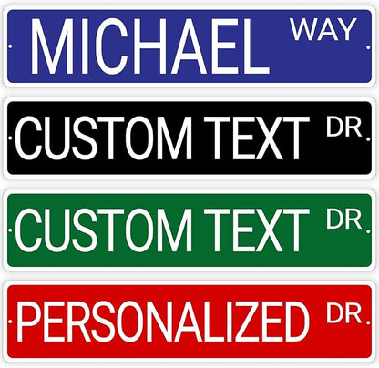 Custom Street Signs Metal, Personalized Road Reflective Signs with Your Text, Logo, 6x24 Inches, Single/Double Sided, Fade Resistant .040 Aluminum