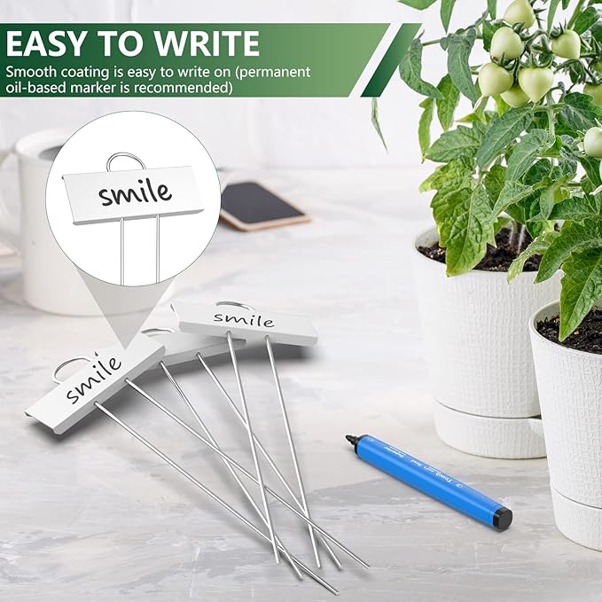 STARTOSTAR 30-Pack Metal Plant Labels, 10.6" Garden Markers Reusable Nursery Tags for Vegetables Herb Flower Seed Greenhouse