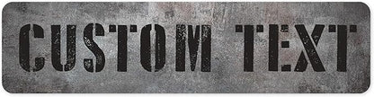 Custom Sign, Custom Street Sign, 11 Font Colors, 13 Font Styles, 4 Hole Options, 22 Sizes, 12x48 Inches, Rust Free DiBound, Fade Resistant, Made in USA by My Sign Center (Grunge Metal)