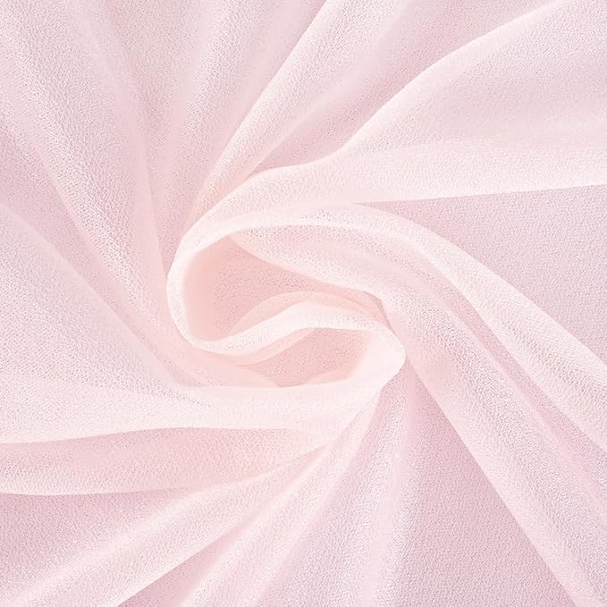 Pink Elegant Arch Draping Fabric Outdoor 1 Panel 29" × 20Ft Sheer Chiffon Curtain Drapes for Fall Wedding Ceremony Birthday Party Garden Brunch