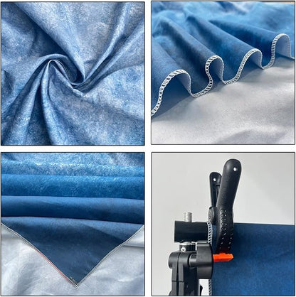 6x9ft Dark Blue Gradient Portrait Photo Backdrops Bright Center Abstract Photography Backdrop for Studio Photo Booth Prop Banner Decor Background