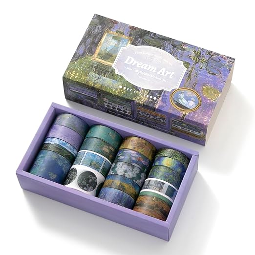 18 Rolls Washi Tape Set Art washi Tape for Crafts and Journaling Scrapbooking Supplies Scrapbook Tape Decorative washi Tape for Scrapbooking