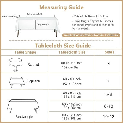 MYSKY HOME Table Cloth 60x60 in Rectangle Table, Heavy Duty Cotton Tassel Linen Look Waterproof Tablecloths Farmhouse Tablecloth, Wrinkle Free Table Cover with Beige Tassels for Kitchen Dining, Party