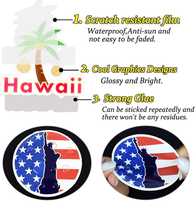 QTL Luggage Stickers for Adults Kids Travel Stickers for Luggage for Easy Identification Waterproof Vinyl Packs 100Pcs