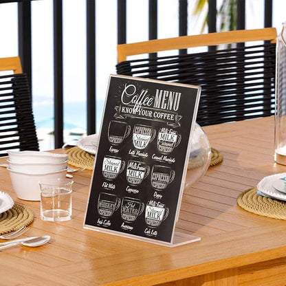 NIUBEE 6Pack Slant Back Acrylic Sign Holder 5x7 inches, Clear Vertical Picture Frames Frames, Desktop Flyer Holder Document Holder Paper Display Stand