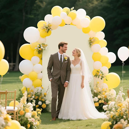 Ledido Wedding Arch Backdrop Cover 6FT 7.2FT Arch Covers 2Set Fitted Stretchy Spandex Round Top Stand Backdrop Cover for Wedding Banquet Ceremony Birthday Party Baby Shower Event Decoration,Ivory