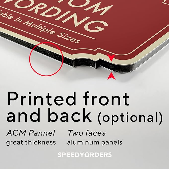 SPEEDYORDERS Custom Red Aluminum Sign, 24x24 Inches, Vintage Style, Weatherproof, Easy Installation, Made in USA