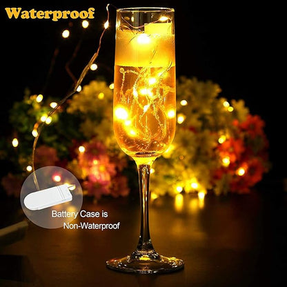 ZNYCYE Fairy Lights Battery Operated,24 Packs 9.8FT 30LEDs+ 6 Replacement Batteries Firefly Lights Copper Wire String Lights(NO Timer) for Bedroom Wedding Mason Jar Dorm Decor(Warm White)