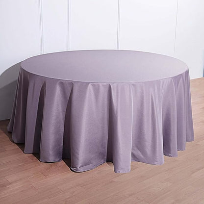 Efavormart Round Tablecloth, 132 Inch Stain & Wrinkle Resistant Washable Table Cloth, Decorative Polyester Fabric Table Cover for Banquet, Wedding, Dining- Amethyst