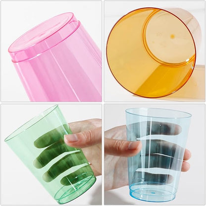 DaYammi 100 Pack Colorful Plastic Cups 10 Oz Disposable Cups Neon Glowing Plastic Party Cup, Assorted Neon Colors for Wedding Wine Glasses Heavy Duty Disposable Tumblers Drinking Cocktail Glasses