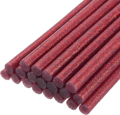 uxcell 20pcs Hot Glue Sticks for Glue Gun 7mm/0.27-inch x 8-inch Mini Hot Melt Adhesive Glue Stick Glitter Red