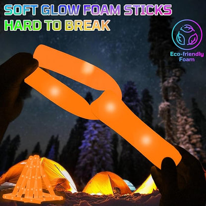 Foam Glow Sticks Bulk, 30 PCS Orange Light Up Foam Sticks 3 Modes, Glow Party Supplies for Wedding,Raves, Carnival, Concert, 4th of July, Halloween, Christmas, New Year