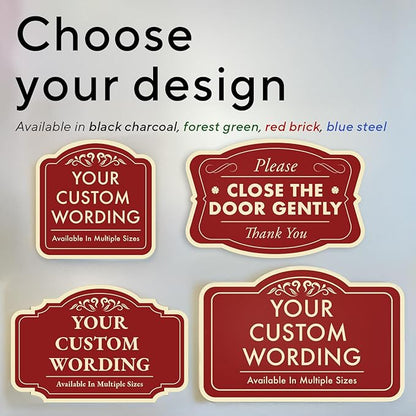 Custom Decorative Outdoor Metal Sign - Personalized Aluminum Driveway Sign, Waterproof, Made in USA - Design 2 Red Brick 18x18 In