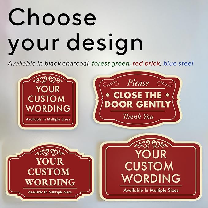 Custom Outdoor Aluminum Sign, Decorative Driveway Sign, Waterproof, 24x24 Red Brick Design
