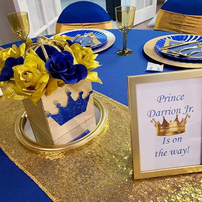 Eternal Beauty Gold Table Runner for Wedding, 2PCS-12x108 Sequin Table Runner Decorations for Birthday Parties, Banquets, Graduations,Christmas